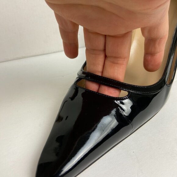 Manolo Blahnik Black Patent Leather Pointed Pump Heels Sz EU 42 - Picture 3 of 16